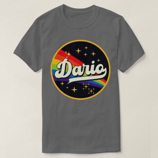 Dario Rainbow in ruimte stijl T-shirt (Design voorkant)