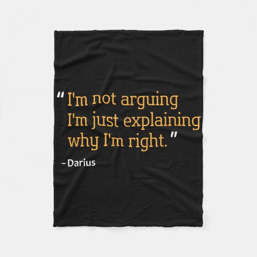 Darius Gift Quote Grappige Verjaardag Gepersonalis Fleece Deken (Voorkant)