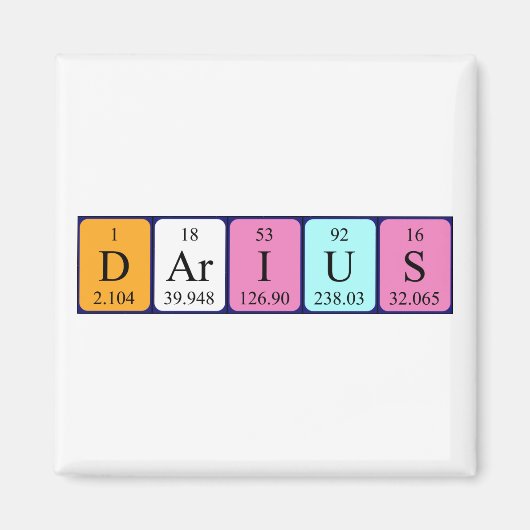 Darius periodiek table name magnet (Voorkant)