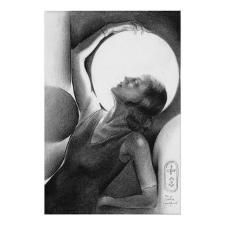 Darja Collin under the Moon – Art Deco Dancer Perfect Poster