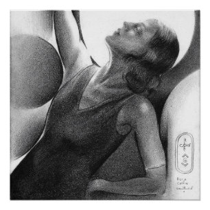 Darja Collin under the Moon – Art Deco Dancer Perfect Poster