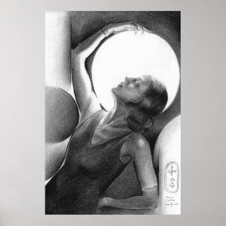 Darja Collin under the Moon – Art Deco Dancer Poster