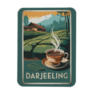 Darjeeling India Tea Travel Art Vintage Magneet