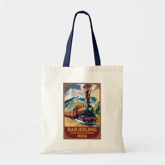 Darjeeling India Train Painterly Travel Art Retro Tote Bag (Voorkant)