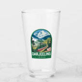Darjeeling India Travel Art Embleem Glas (Voorkant)