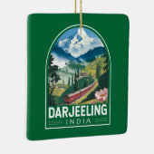 Darjeeling India Travel Art Embleem Keramisch Ornament (Rechts)