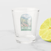 Darjeeling India Travel Art Embleem Shot Glas (Achterkant)