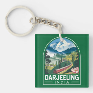 Darjeeling India Travel Art Embleem Sleutelhanger