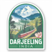 Darjeeling India Travel Art Embleem Sticker (Voorkant)