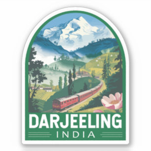 Darjeeling India Travel Art Embleem Sticker