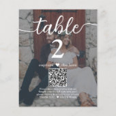 Dark 2 foto bruiloft QR Code Script Tabel Nummer (Achterkant)