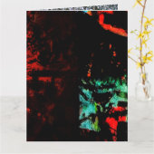 Dark abstract Folded Greeting Card,Orange dark Kaart (Gele Bloem)
