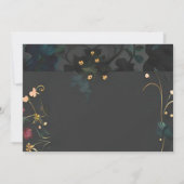 Dark Abstract Grey Moody Boho Floral Handfasting Save The Date (Achterkant)