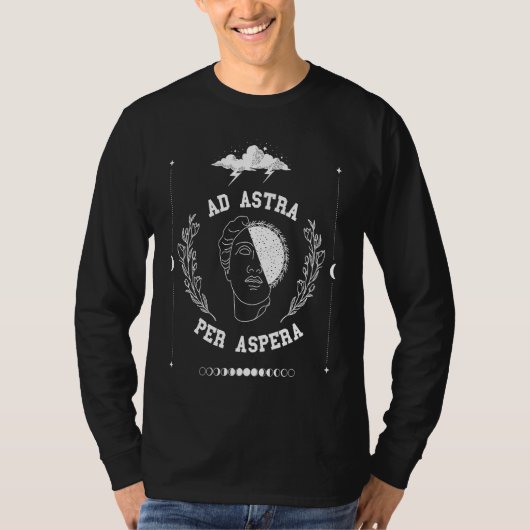Dark Academia Ad Astra Per Aspera Tarot Sun Moon a T-shirt (Voorkant)