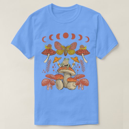 Dark Academia Aesthetic Mystic Mushrooms Moon Taro T-shirt (Design voorkant)