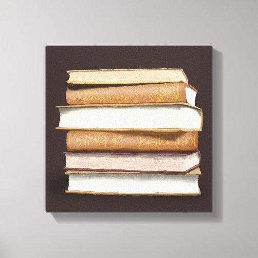 Dark Academia Antique Books Canvas Afdruk (Voorkant)