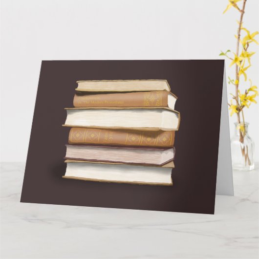 Dark Academia Antique Books Kaart (Gele Bloem)