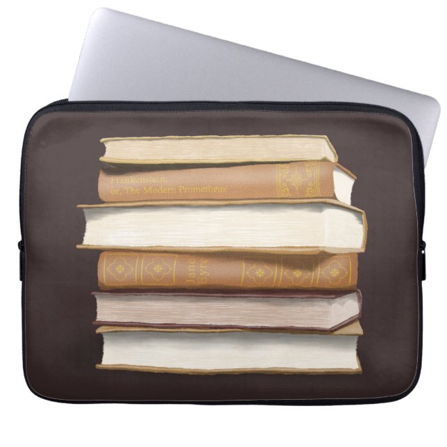 Dark Academia Antique Books Laptop Sleeve (Voorkant)