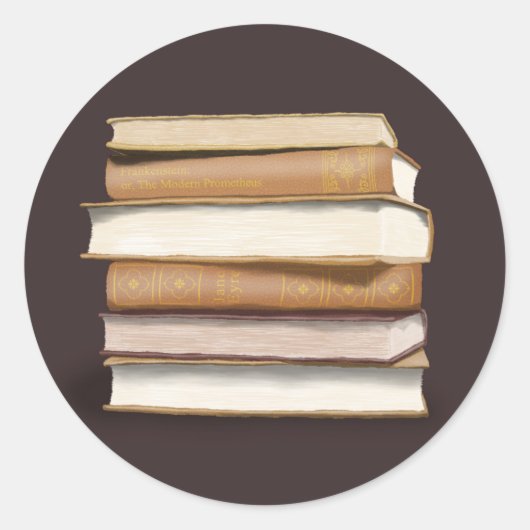 Dark Academia Antique Books Ronde Sticker (Voorkant)