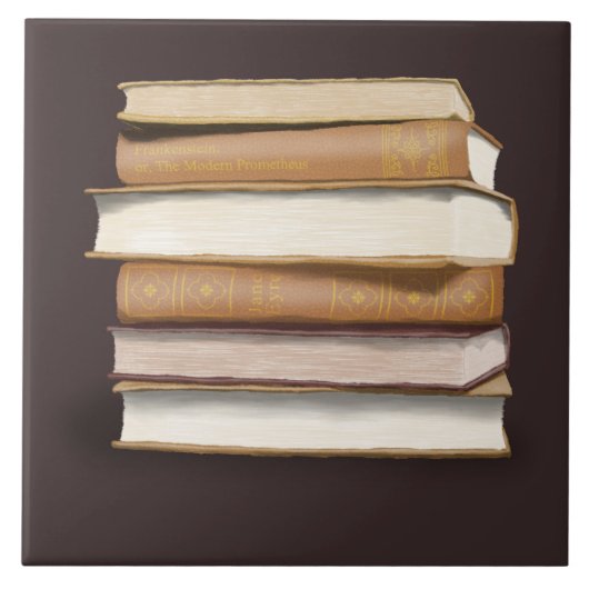 Dark Academia Antique Books Tegeltje (Voorkant)
