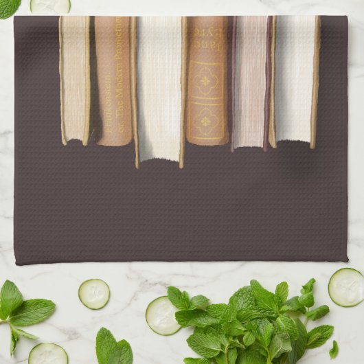 Dark Academia Antique Books Theedoek (Gevouwen)