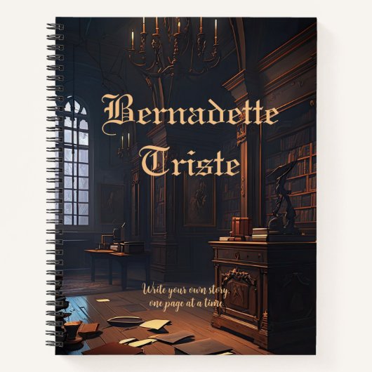 Dark Academia Bibliotheek Boeken Vibes Naam Sentim (Voorkant)