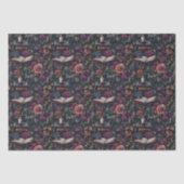 Dark Academia  Bloemen, Vogels en Boeken Tissuepapier (Voorkant)