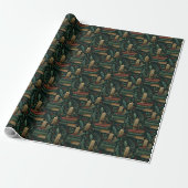 Dark Academia Book Lover Wrapping Paper Cadeaupapier (Uitgerold)