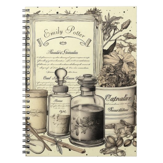 Dark Academia Botanical en Potion Custom Notitieboek (Voorkant)