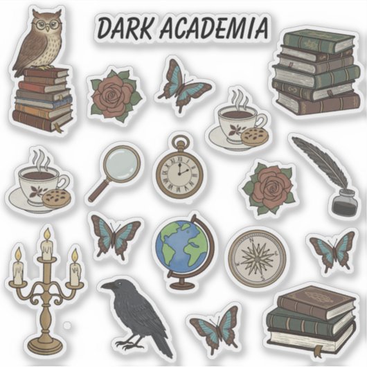 Dark Academia Bullet Journal  Sticker (Voorkant)