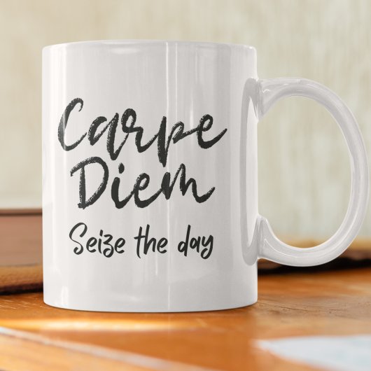 Dark Academia Carpe Diem  Typografie Koffiemok