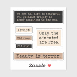 Dark academia citaten pakket sticker