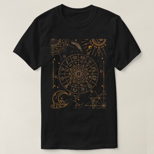 Dark Academia Cotvoordore Astronomie Astrology Sun T-shirt (Design voorkant)