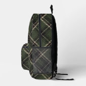 Dark Academia Dark Spruce Green Plaid Bedrukte Rugzak (Rechts)