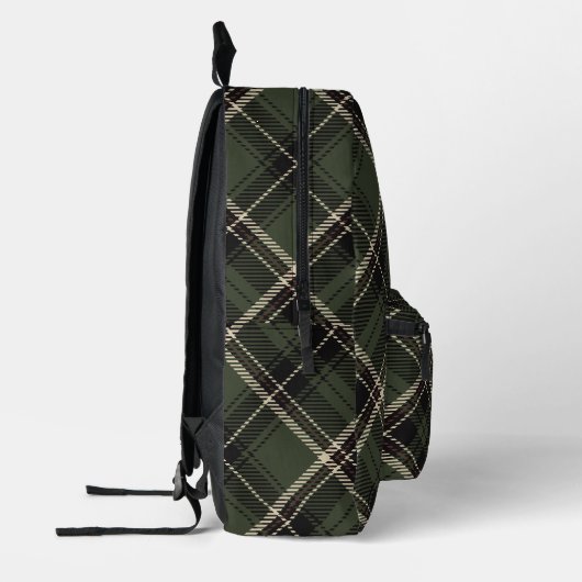 Dark Academia Dark Spruce Green Plaid Bedrukte Rugzak (Links)