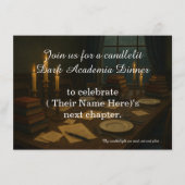 Dark Academia Dinner Book Club Birthday Party Kaart (Voorkant)