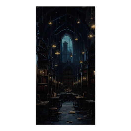 Dark Academia Esthetische Gotische Bibliotheek Aca Perfect Poster (Voorkant)