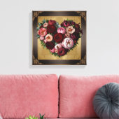 Dark Academia Floral Heart Art Canvas Afdruk (Insitu (Woonkamer))