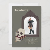 Dark Academia Foto Afstuderen Aankondiging (Voorkant)