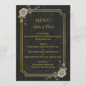 Dark Academia Gothic Elegant Wedding Menu (Voorkant)