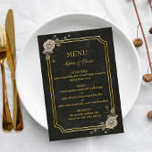 Dark Academia Gothic Elegant Wedding Menu