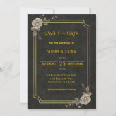 Dark Academia Gothic Elegant Wedding Save the Date (Voorkant)