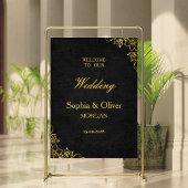 Dark Academia Gothic Elegant Wedding Welcome Sign Poster