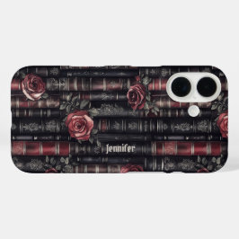 Dark Academia Gothic Library  Boek Custom iPhone 16 Hoesje