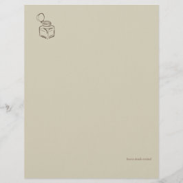 Dark Academia Inktpot – Minimalistische Vintage Bi Briefhoofd