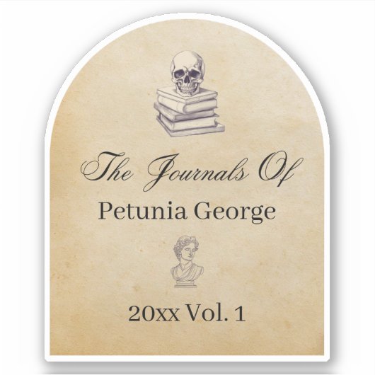 Dark Academia Journal Bookplate Sticker (Voorkant)