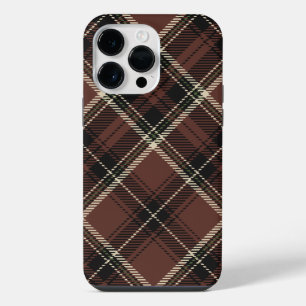 Dark Academia Kastanje Bruine Plaid iPhone 14 Pro Max Hoesje