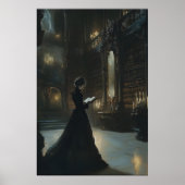 Dark Academia Library Wall Art Gothic Victorian Poster (Voorkant)
