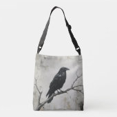 Dark Academia Moody Raven Gothic Crossbody Tas (Achterkant)