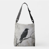 Dark Academia Moody Raven Gothic Crossbody Tas (Voorkant)